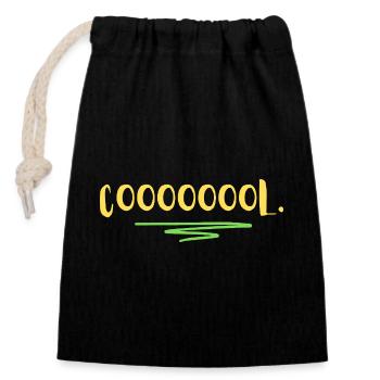 COOOOOOOL- - Closable cotton gift bag (14x20cm) - black - Front