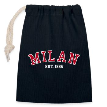 Milan_Est_1985 - Closable cotton gift bag (14x20cm) - navy - Front