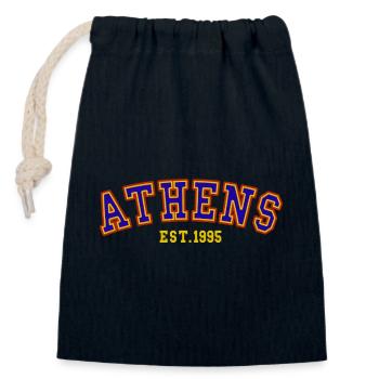Athens Est.1995 - Closable cotton gift bag (14x20cm) - navy - Front
