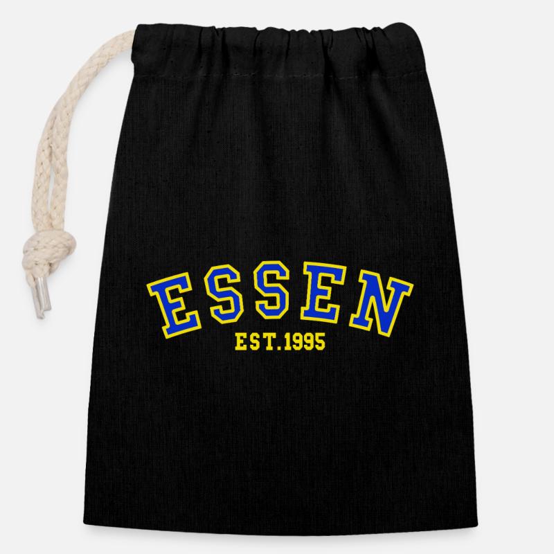 Essen Est. 1995 - Closable cotton gift bag (14x20cm) - black