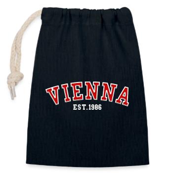 Vienna Est. 1986 - Closable cotton gift bag (14x20cm) - navy - Front