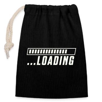 Loading Bar Loading Progress - Closable cotton gift bag (14x20cm) - black - Front