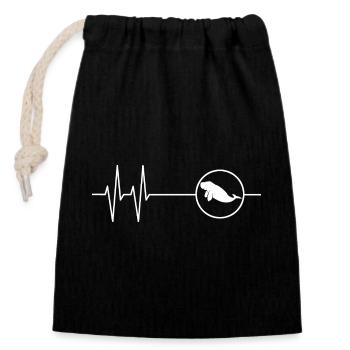 Battement de cœur du Dugong Mamatee - Sac cadeau en coton avec cordon (14 x 20 cm) - noir - Devant