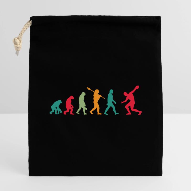 Diskuswerfen Diskuswerfer Evolution Diskus Verschließbarer Geschenkbeutel aus Baumwolle (14x20cm)