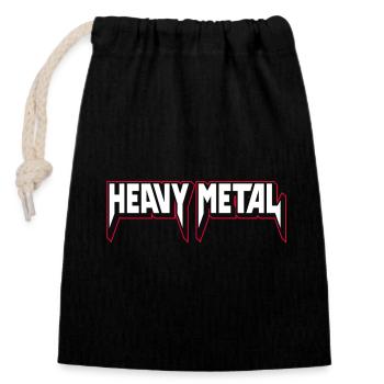 Heavy Metal 3D-Logo - Verschließbarer Geschenkbeutel aus Baumwolle (14x20cm) - Schwarz - Vorne