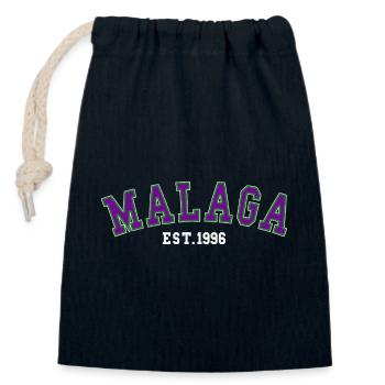 Malaga Fondée en 1996 - Sac cadeau en coton avec cordon (14 x 20 cm) - bleu marine - Devant