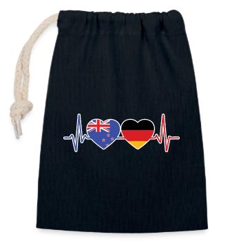 New Zealand Germany New Zealander German - Closable cotton gift bag (14x20cm) - navy - Front