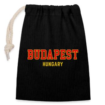 Budapest City Pride Varsity - Verschließbarer Geschenkbeutel aus Baumwolle (14x20cm) - Schwarz - Vorne