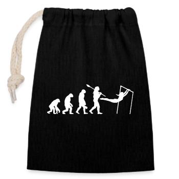 Gymnastics Heartbeat Pulse Silhouette Art - Closable cotton gift bag (14x20cm) - black - Front
