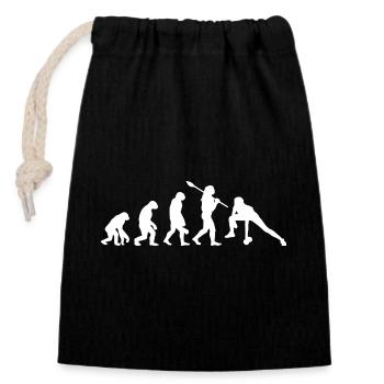 Évolution du design de l’haltérophilie dans les salles de fitness - Sac cadeau en coton avec cordon (14 x 20 cm) - noir - Devant