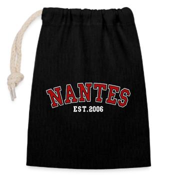 Nantes Est. 2006 - Closable cotton gift bag (14x20cm) - black - Front