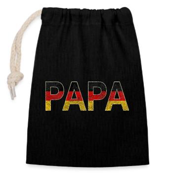 Dad in Flag Texture German - Closable cotton gift bag (14x20cm) - black - Front