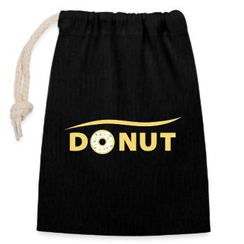 DONUT lettering | donut claim - Closable cotton gift bag (14x20cm) - black - Front