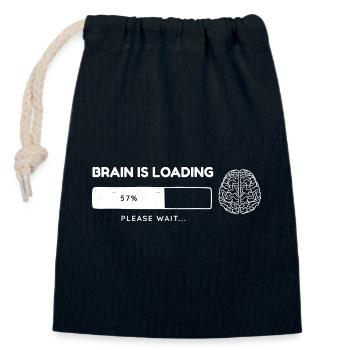 Brain is charging - Closable cotton gift bag (14x20cm) - navy - Front