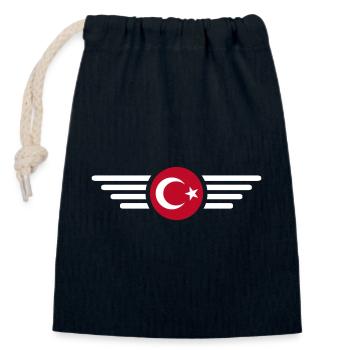 Turkey Ankara Türkiye Istanbul T Shirt Design - Closable cotton gift bag (14x20cm) - navy - Front