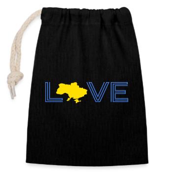 UKRAINE "ukraine" slava ukraini granary - Closable cotton gift bag (14x20cm) - black - Front