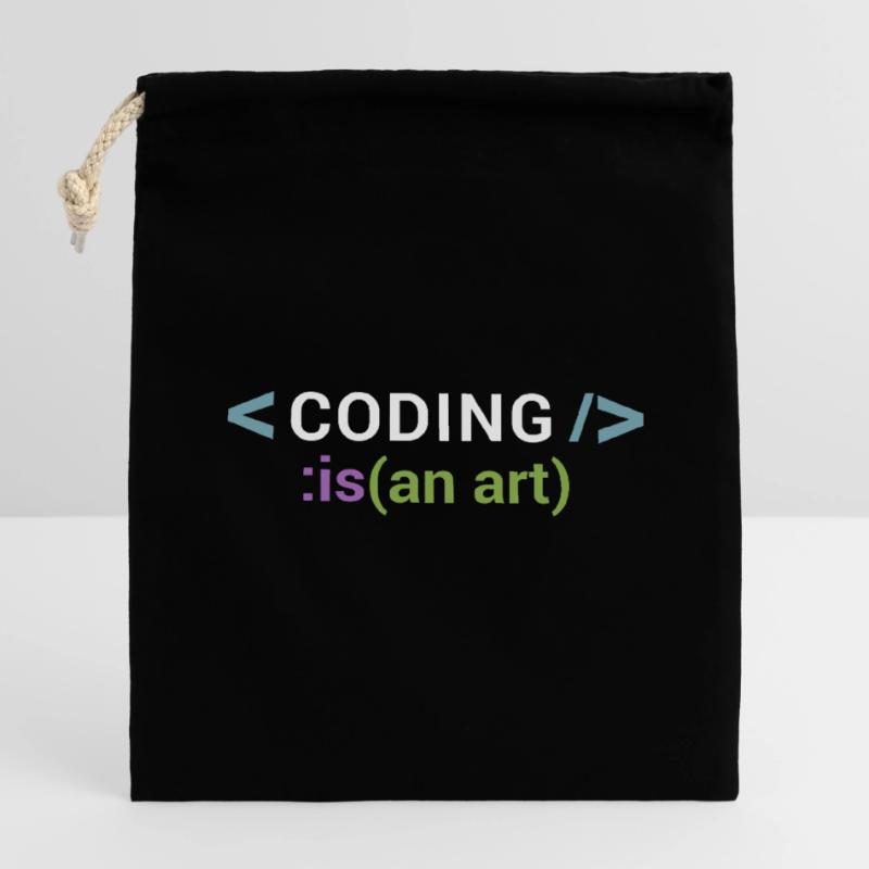 Coder est un art Sac cadeau en coton avec cordon (14 x 20 cm)