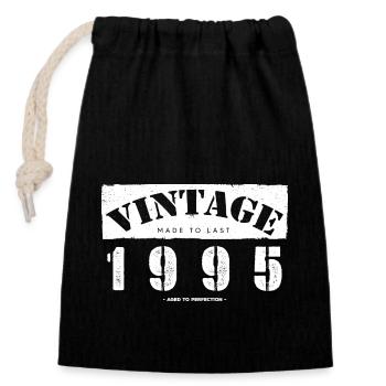 28 Jahre alt: Vintage Classic 1995 28. Geburtstag - Verschließbarer Geschenkbeutel aus Baumwolle (14x20cm) - Schwarz - Vorne