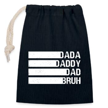 Mens Dada Daddy Dad Bruh Fathers Day Funny Father - Closable cotton gift bag (14x20cm) - navy - Front