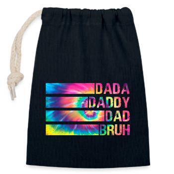 Dada Daddy Dad Bruh Distressed Tie Dye Men Wife - Closable cotton gift bag (14x20cm) - navy - Front