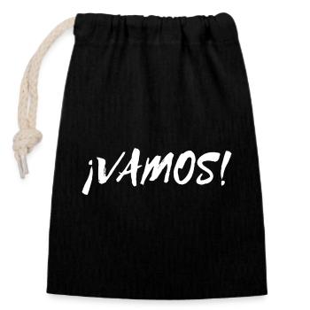 Let's go! motivation inspiration success determination - Closable cotton gift bag (14x20cm) - black - Front