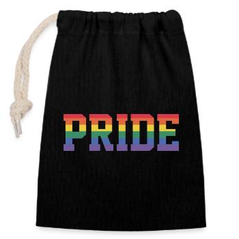 Pride Rainbow Gay Pride LGBTQ - Closable cotton gift bag (14x20cm) - black - Front