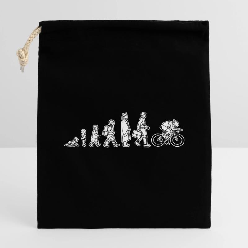 Evolution eines Radfahrers Verschließbarer Geschenkbeutel aus Baumwolle (14x20cm)