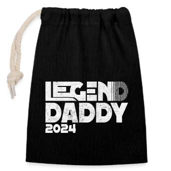 Papa 2024 Legend Daddy 2024 Papa in 2024 - Verschließbarer Geschenkbeutel aus Baumwolle (14x20cm) - Schwarz - Vorne