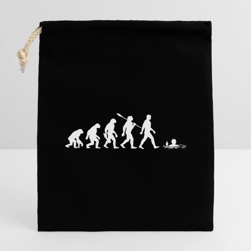 Evolution - Ice baths - Winter bathing - Ice bathing Closable cotton gift bag (14x20cm)