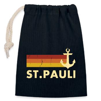 Sankt Pauli Hamburg Northern Germany Moin - Closable cotton gift bag (14x20cm) - navy - Front