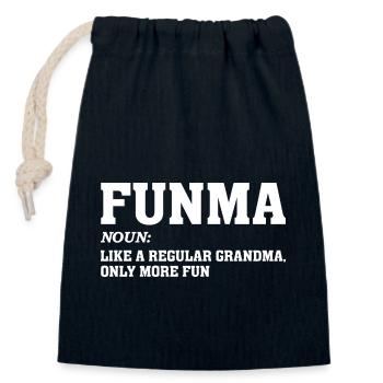 Funma et Funpa Chemises comme une grand-mère ordinaire - Sac cadeau en coton avec cordon (14 x 20 cm) - bleu marine - Devant