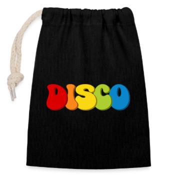 Disco - Verschließbarer Geschenkbeutel aus Baumwolle (14x20cm) - Schwarz - Vorne
