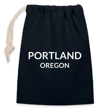 Portland, Oregon, USA - Closable cotton gift bag (14x20cm) - navy - Front