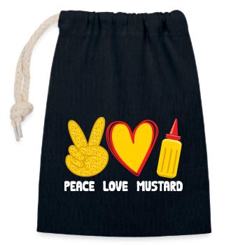 Senf Mustard - Verschließbarer Geschenkbeutel aus Baumwolle (14x20cm) - Navy - Vorne