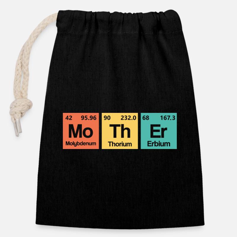 Mother element - Closable cotton gift bag (14x20cm) - black