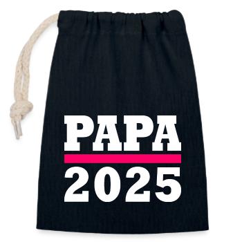 Papa 2025 - Closable cotton gift bag (14x20cm) - navy - Front