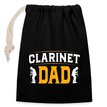 Clarinet - Closable cotton gift bag (14x20cm) - black - Front