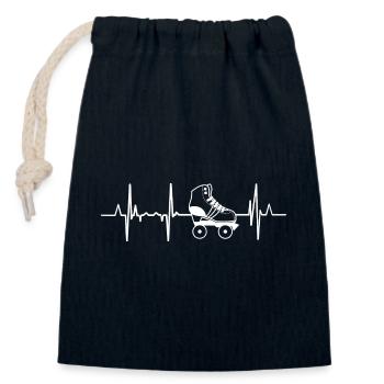 Roller Skates Heartbeat - Closable cotton gift bag (14x20cm) - navy - Front