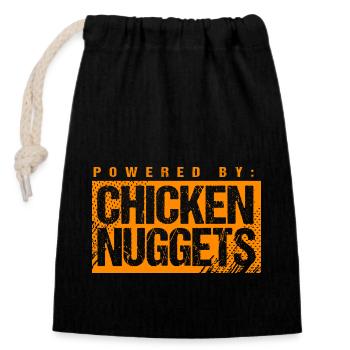 chicken nuggets - Closable cotton gift bag (14x20cm) - black - Front