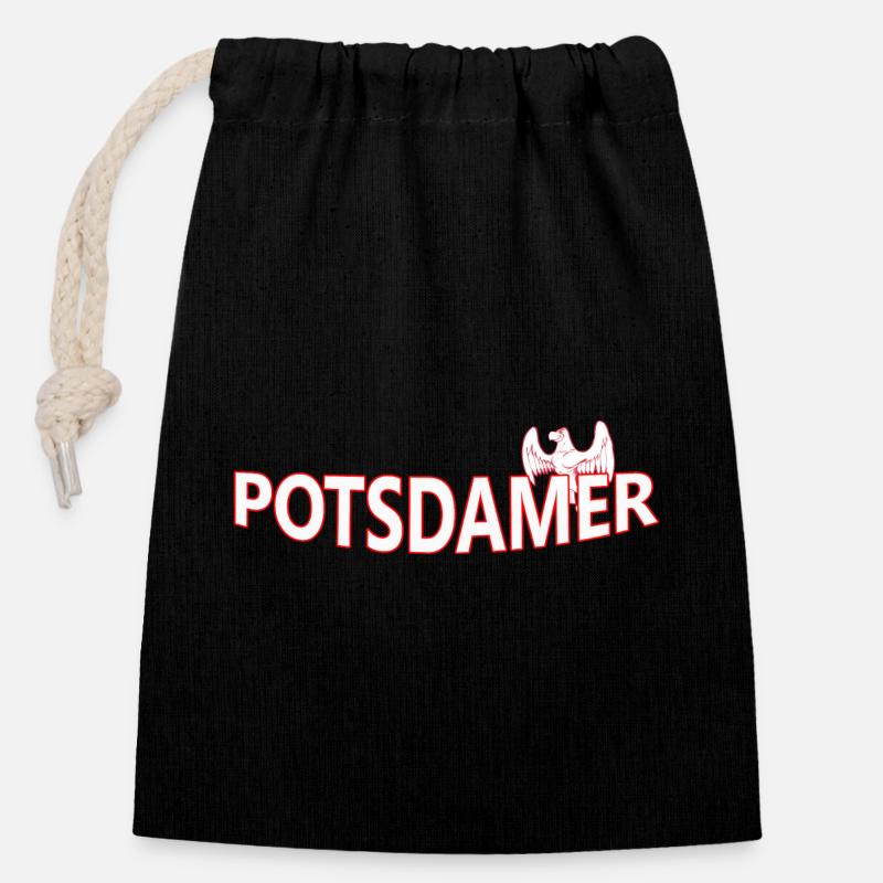 POTSDAMER - Verschließbarer Geschenkbeutel aus Baumwolle (14x20cm) - Schwarz