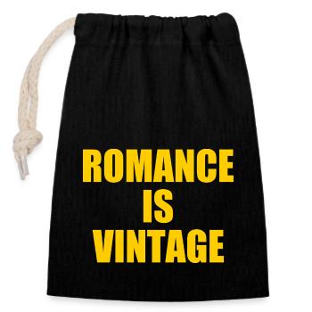 romance is vintage - Closable cotton gift bag (14x20cm) - black - Front