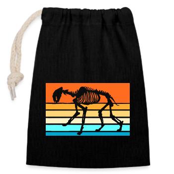 Sabre-toothed tiger - Closable cotton gift bag (14x20cm) - black - Front
