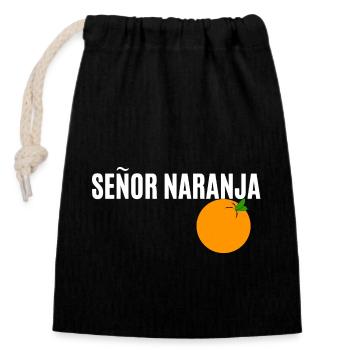Señor Naranja - Sac cadeau en coton avec cordon (14 x 20 cm) - noir - Devant