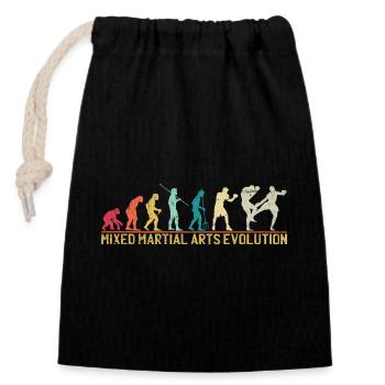 Mixed Martial Arts Evolution Design - Verschließbarer Geschenkbeutel aus Baumwolle (14x20cm) - Schwarz - Vorne