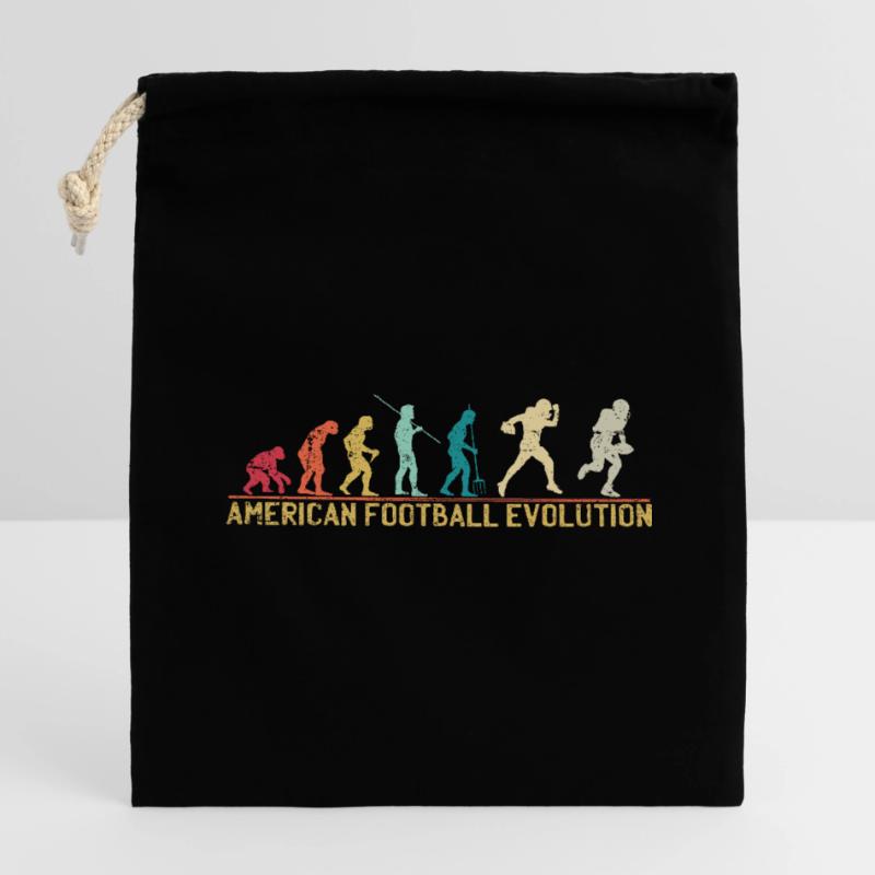 Conception de l’évolution du football américain Sac cadeau en coton avec cordon (14 x 20 cm)