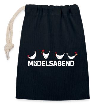 Lustige Hühner Illustration Mädelsabend - Verschließbarer Geschenkbeutel aus Baumwolle (14x20cm) - Navy - Vorne