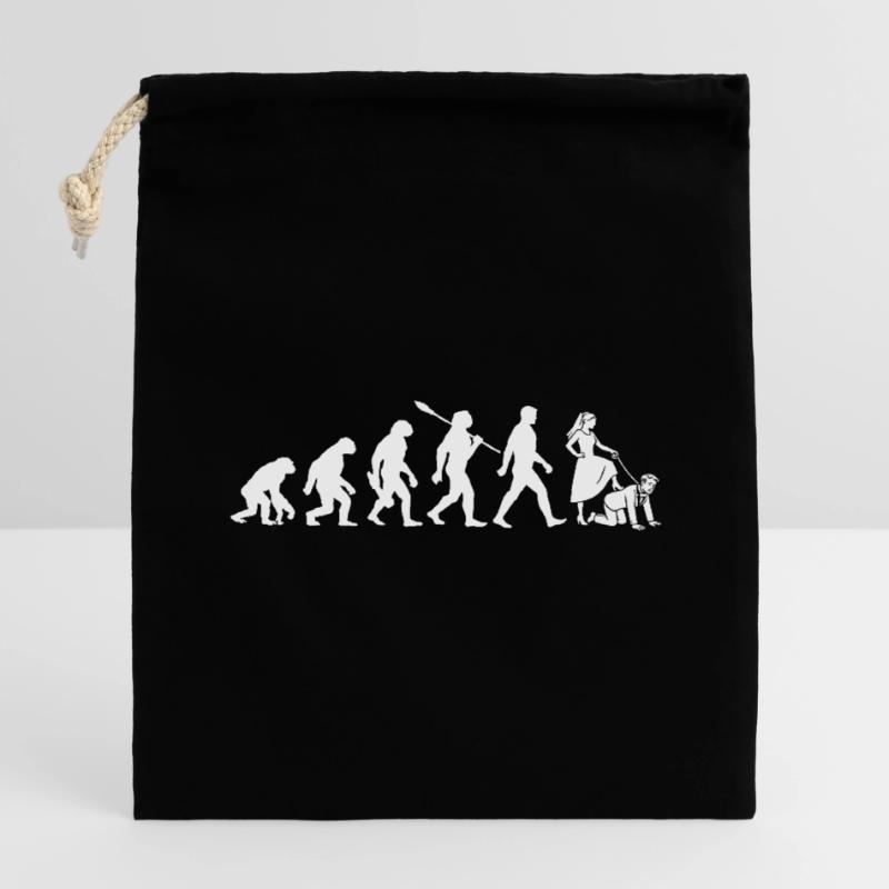 JGA Junggesellenabschied - Evolution Bachelor Verschließbarer Geschenkbeutel aus Baumwolle (14x20cm)