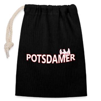 POTSDAMER - Verschließbarer Geschenkbeutel aus Baumwolle (14x20cm) - Schwarz - Vorne