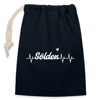 Sölden Heartbeat – Gletscherfeeling & Höhenmeter - Verschließbarer Geschenkbeutel aus Baumwolle (14x20cm) - Navy - Vorne