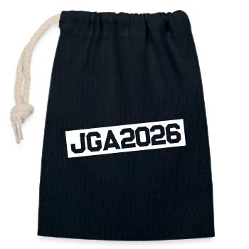 JGA 2026 - Sac cadeau en coton avec cordon (14 x 20 cm) - bleu marine - Devant